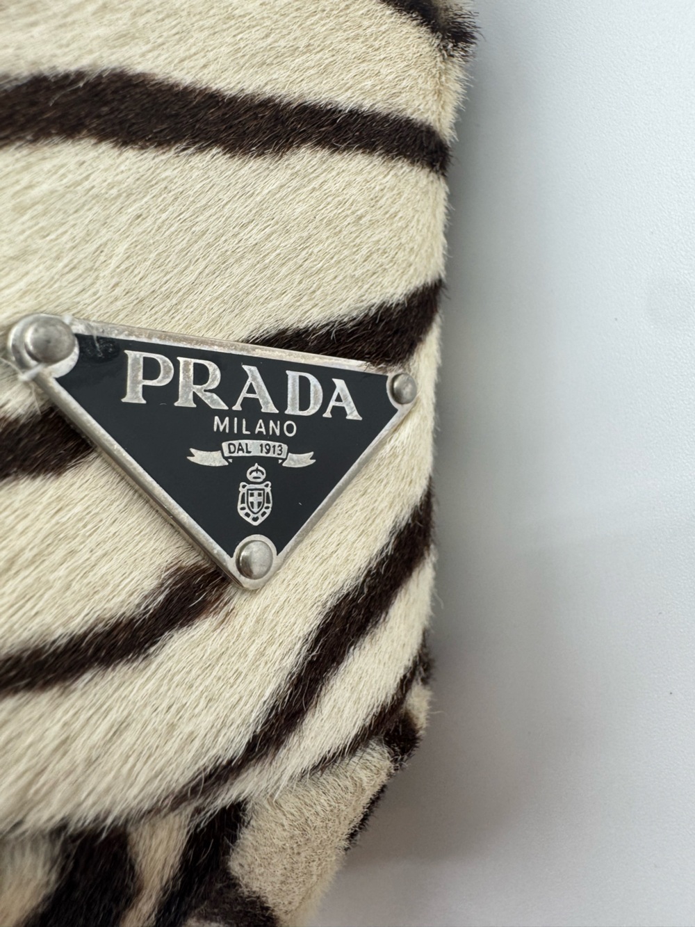 Rare vintage Prada Zebra Print pony hair Top-Handle bag - Picture 2 of 16